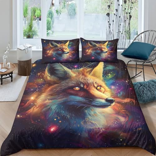 Drap de Couette Spatiale Renard Cosmique pour Lit King Size