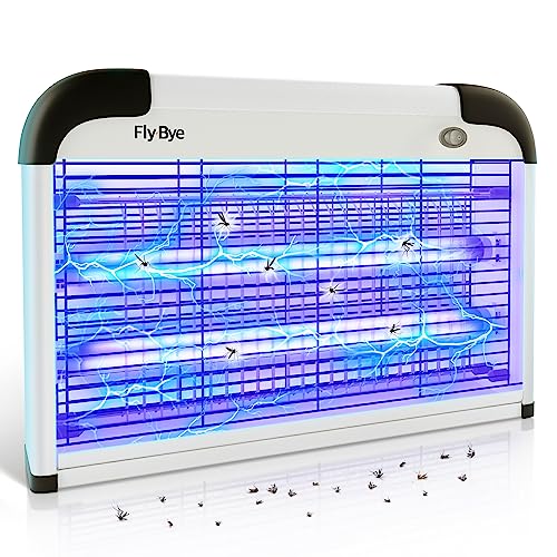 Fly-Bye - Fly Zapper Light 20W UV Light - Electric Fly Zapper Indoor - Bug and Fly Zapper - Easyzap Electric Fly Zapper - Indoor Fly Zapper - 2800v Killing Mesh Grid, with Detachable Hanging Chain