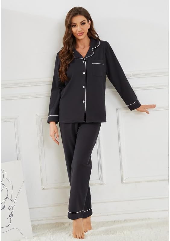 U2SKIIN Womens Button Up Pajama Sets Soft Long Sleeve Pajamas for Women Warm Flannel Knit Lounge Sets - Image 7