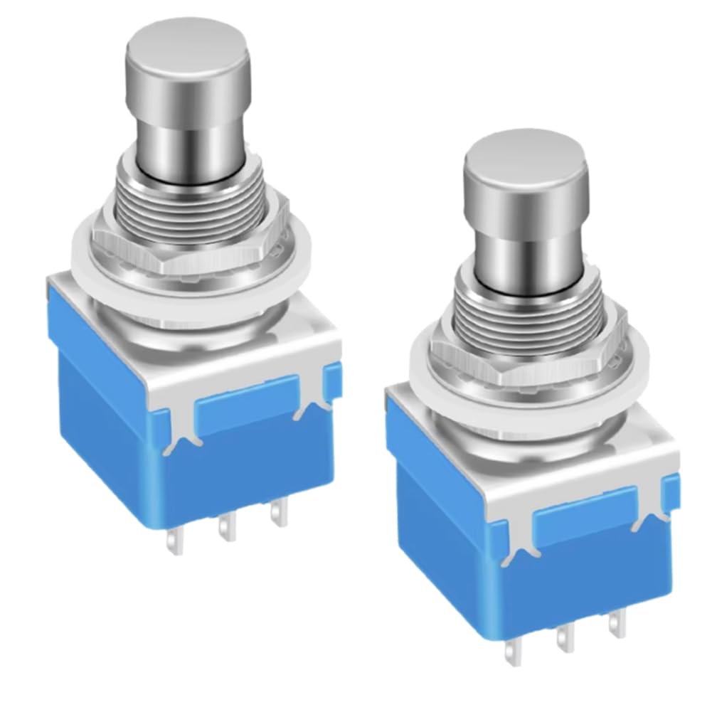 20 Pezzi Pedale Effetto Chitarra Momentaneo 3PDT Footswitch 9 Pin Latching Stomp Pulsante Foot Switch True Bypass Solder Lug