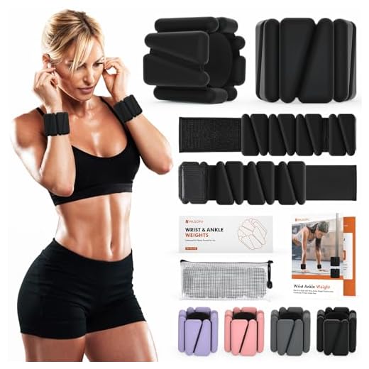 Wrist Weights, Ankle Weights for Women Men, Adjustable Wrist Weighted Bracelet for Home Gym Workout, Running, Yoga, Exercise, Strength Training, Set of 2 (1LB Each)-Black