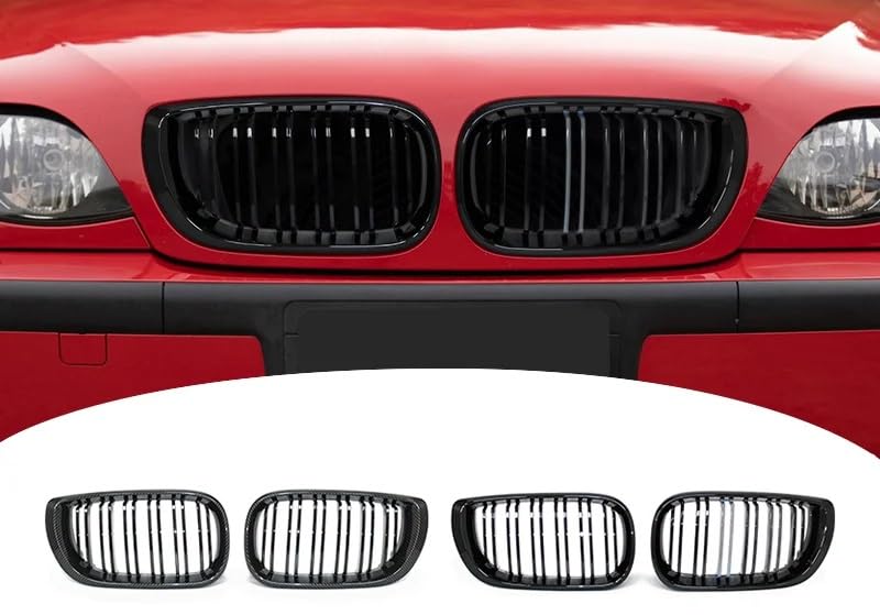Grille capot avant double lamelles pour calandre voiture Série 3 E46