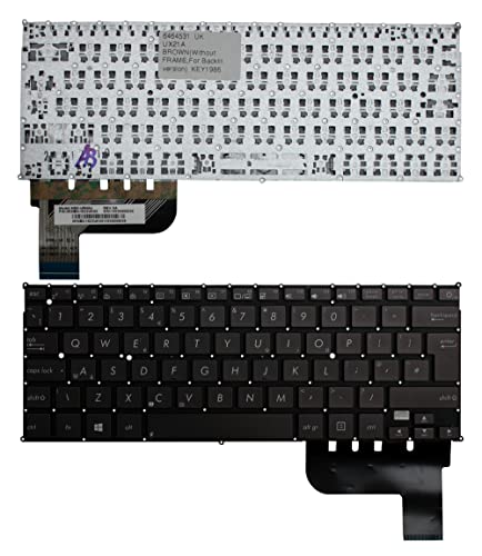 Clavier marron rétroéclairé sans bord pour ASUS UX21A version UK de Keyboards4Laptops PC
