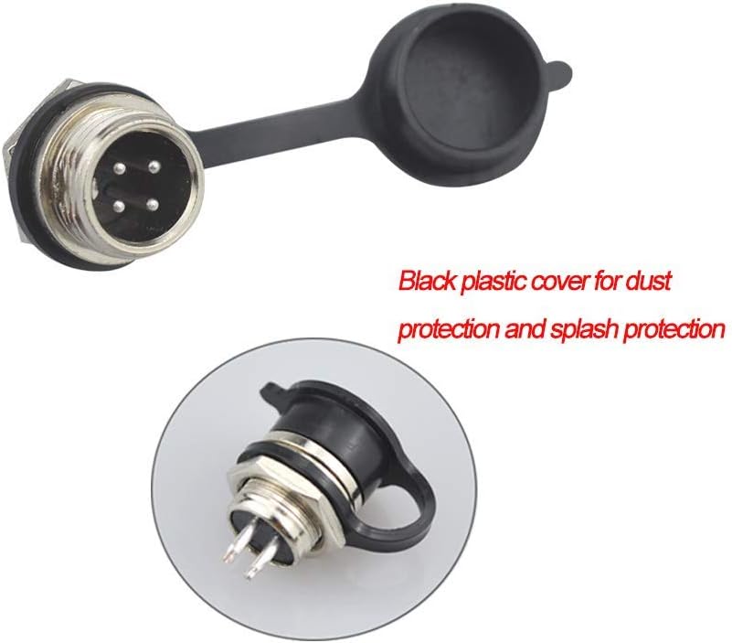 RUNCCI-YUN 18PCS Aviation Connector Plug, 12MM 2Pin Female & Male Metal Aviation Wire Connectors 5A + Rubber Protector Cap - Image 3