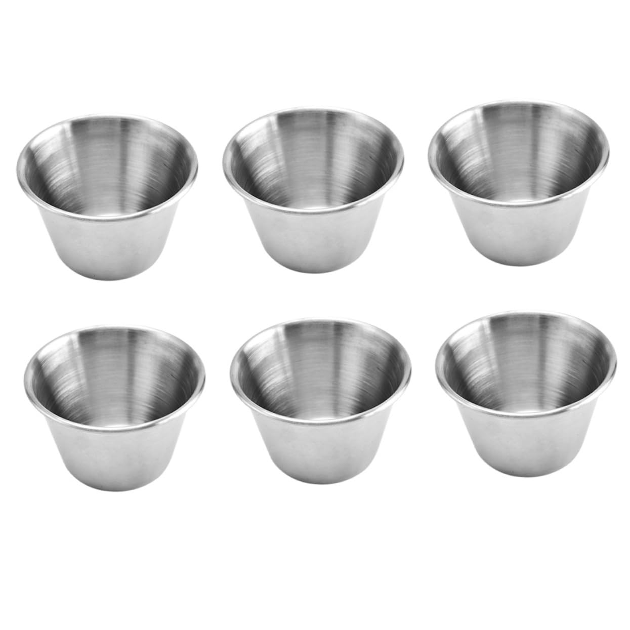 AUTSUPPL 6Pcs Stainless Steel Sauce Cups for Dipping and Condiment Storage Mustard and Seasoning Containers for Home Use for Bbqs and Picnics