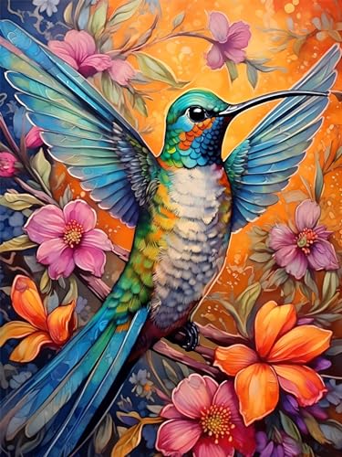 Broderie diamant kit complet colibri 5D avec strass cristal pour loisir créatif adulte
