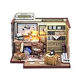 ミニチュアハウスキット ドールハウス 【 探偵の集会所 】3D立体パズル 手作りキット 木製パズル 英語説明書 インテリア装飾 子供 初心者 大人向け 誕生日 クリスマス プレゼントに最適