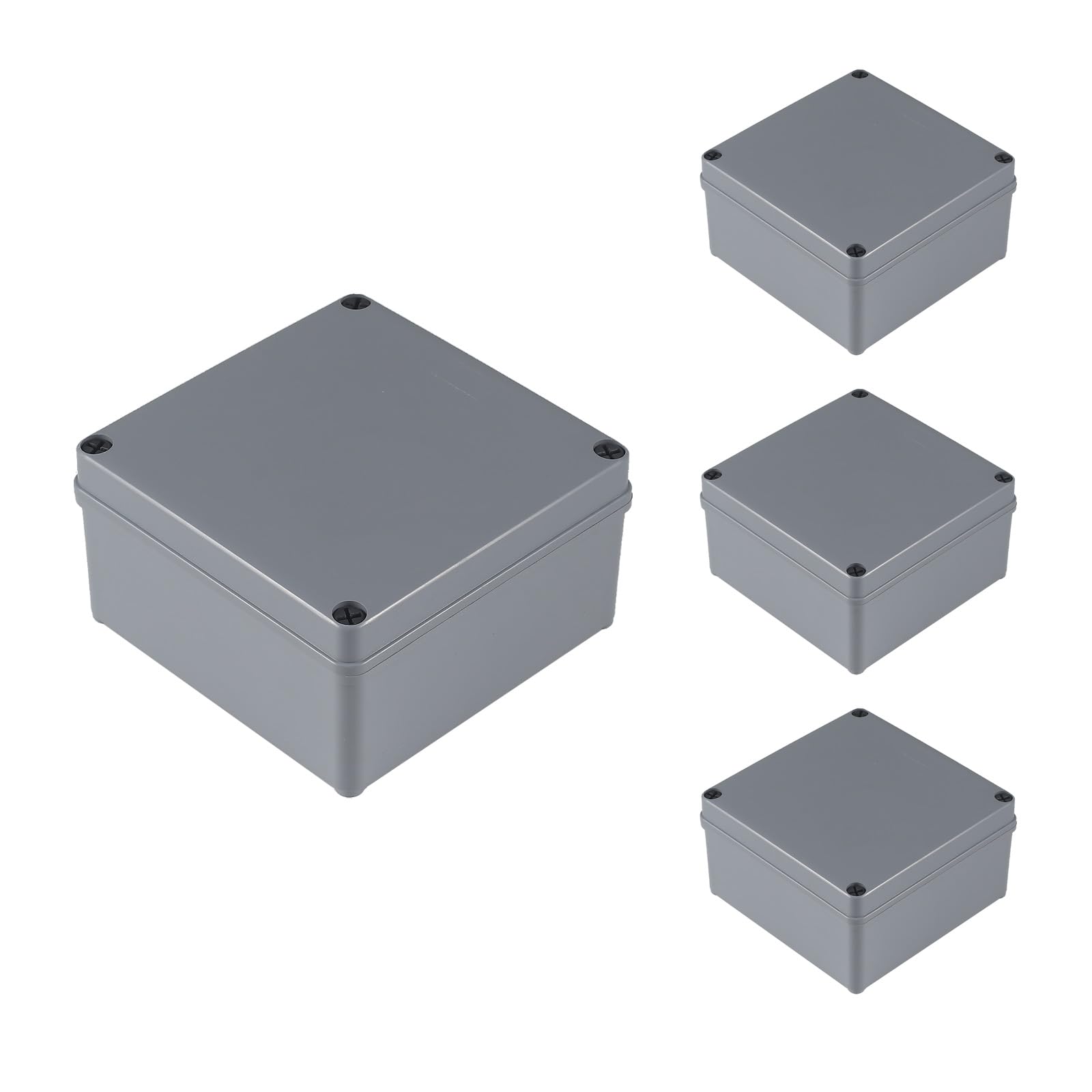 Photo 1 of 4 Pack Junction Box-6" x 6" x 3" IP65 ABS Plastic Dustproof Waterproof Electrical Box Project Junction Conduit Box for Electrical Outdoor Enclosure