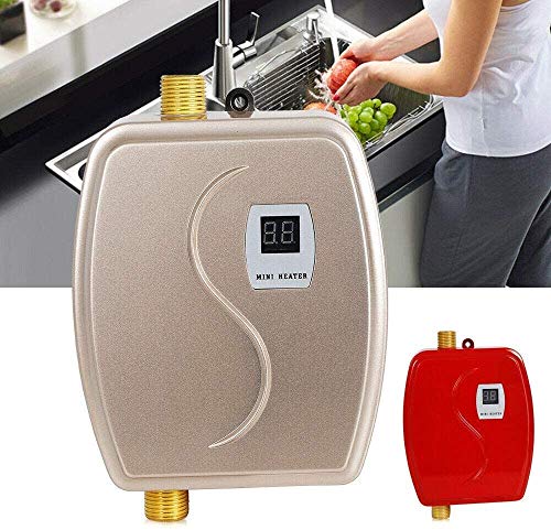 Water Heater, Tankless Electric Water Heater Portable Wall Mount Instant Heating Hot Water With LCD Digital Display 110V