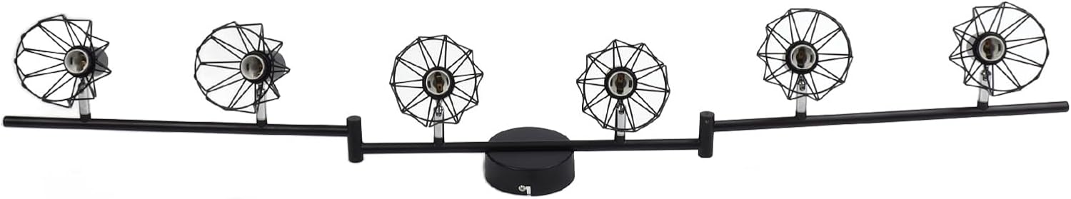 Hyuduo Track Lighting Holder, Track Lamp Holder 85 to 265V Iron 6 Rotating Lamp Base Holder 6 Track Light Holder Track Lamp Holder for E14, Heads
