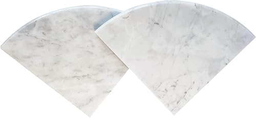 2 estantes esquineros de mármol para baño, estantes esquineros de mármol natural de 9 pulgadas para montar en la pared, ambos lados pulidos (2,