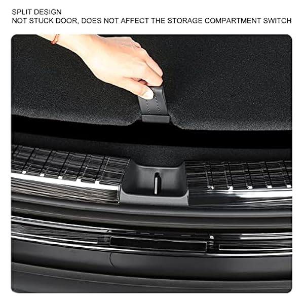 Protector de Parachoques Trasero, 2 Piezas de Acero Inoxidable para Maletero de Coche, Protector de Alféizar Interior, Accesorios de Protección de Parachoques Trasero para Tesla (Estilo de fibra de