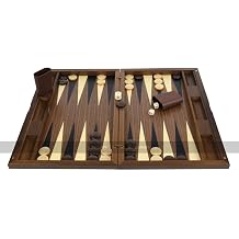 Dal Negro Treviso Iridescent 19-inch Backgammon Set in Walnut Case | Large 19inch Backgammon Board - Made in Italy