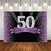 Happy 50th Birthday Party Backdrop Glitter Purple and Black Dots Background for Adult Woman Birthday Party Banner Decorations Shining Diamond Number 50th Birthday Backdrops for Photo Studio Props 7x5f