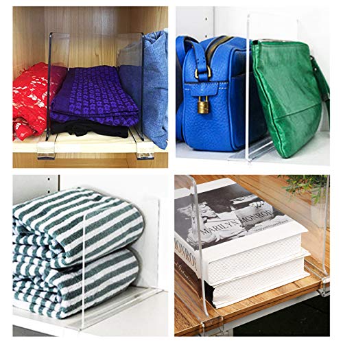 Hmdivor Clear Acrylic Shelf Dividers, Closets Shelf And Closet Separator For Organization In Bedroom, Kitchen And Office Shelves (8 Pack) #TOP6