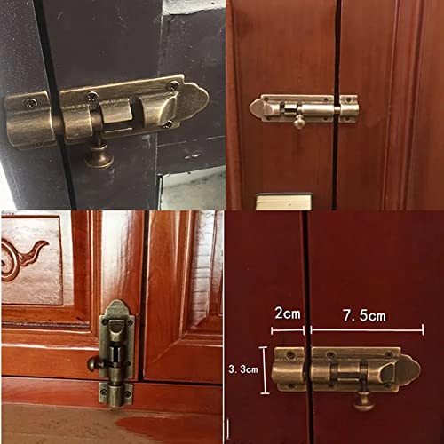Barrel Bolt Door Latch Heavy Duty Gate Sliding Bolt Latch Oil Rubbed Bronze,Jruizhp 1 Pcs Antique Brass Door Slide Latch Lock Solid Cast Brass Gate Latch #TOP6