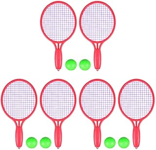 Badminton Racket Set,2 Sets Plastic Kids Kids Tennis Racket Set with Ball Plastic Tennis Racquet and Balls for Children Kids Outdoor Playing Tennis Racquets Tennis Racket, Outdoor