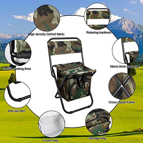 Kaboer Backpack Cooler Chair Fishing Chair,Portable Backpack Backrest Chair With Cooler Bag Compact Fishing Stool Foldable Camping Chair For Picnic,Fishing,Traveling(Camouflage) #TOP4