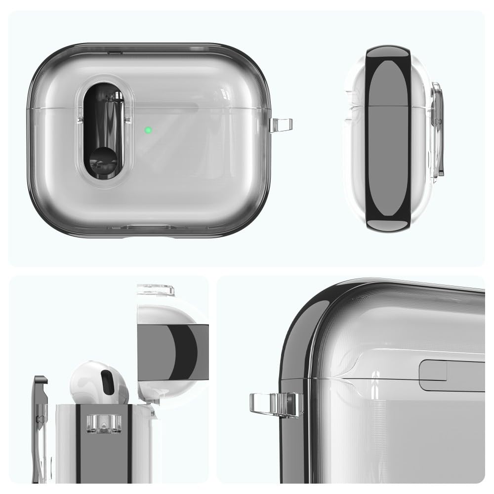 etui kompatybilne z AirPods Pro (1. generacji) (kolor: fioletowy) twarda silikonowa obudowa twarda obudowa ochronna pokrowiec brelok
