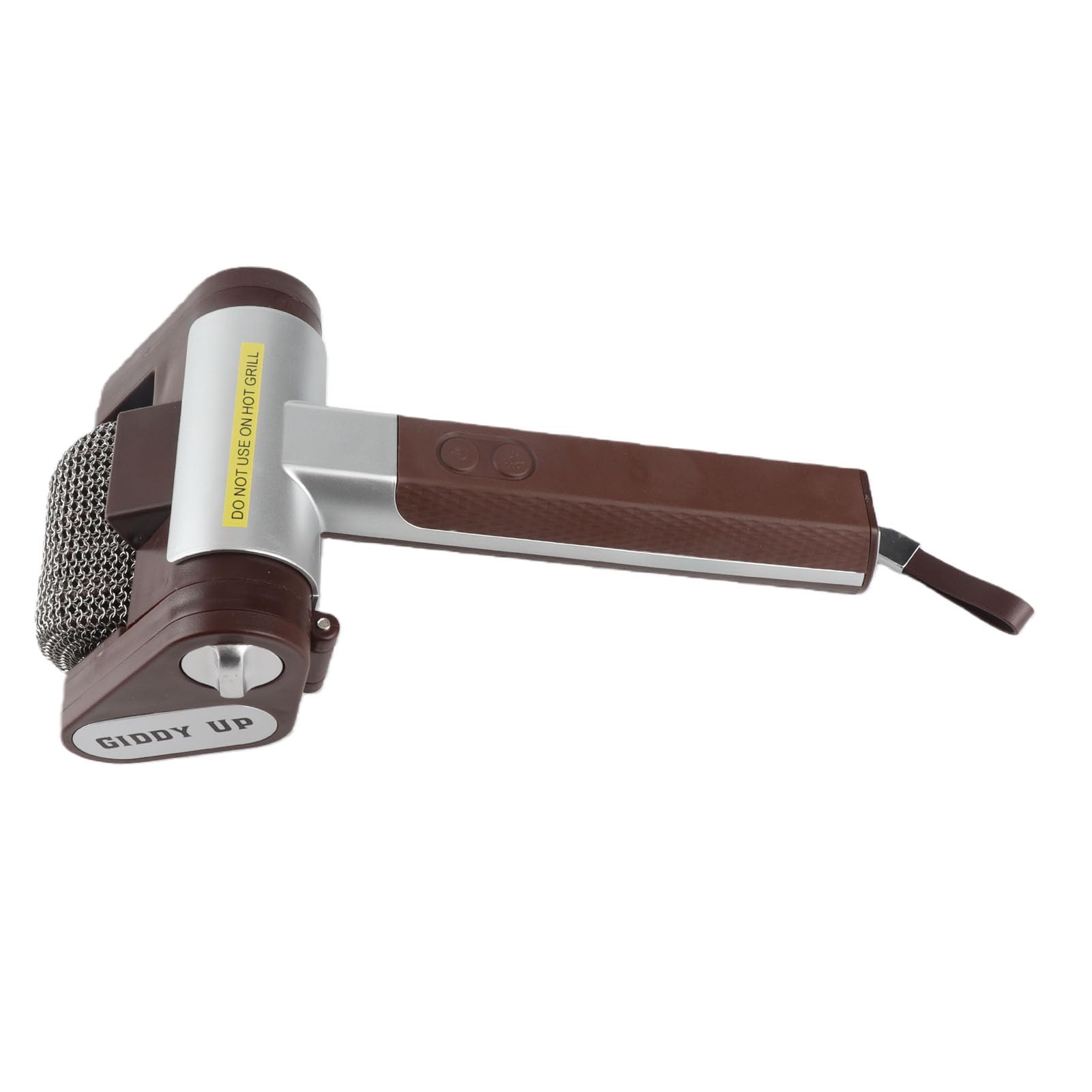 Cepillo Giratorio para Parrilla, Herramienta inalámbrica Recargable para Barbacoa con Rodillo de Acero Inoxidable de 350 RPM, Limpiador eléctrico para Parrilla de Barbacoa con luz (Brown)