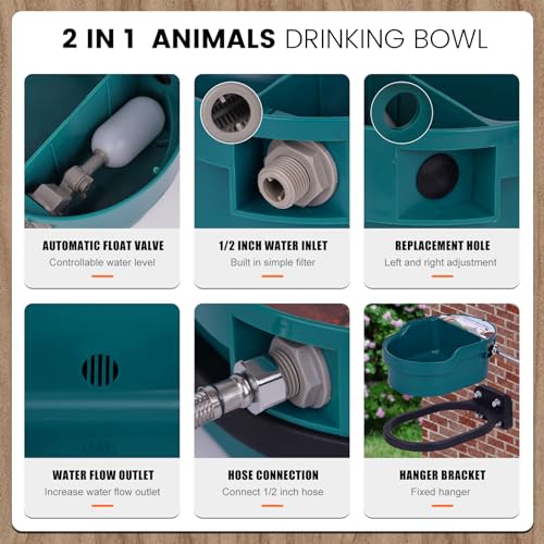 Automatic Dog Waterer Outdoor Water Bowl Dispenser 2l Self Filling Water Trough Drinking Water Feeder for Dogs Horse Chicken Cattle Poultry Farm Animal Large Livestock Waterer  Cucciolini Doodles Automatic dog waterer outdoor water bowl dispenser 2l self filling water trough drinking water feeder for dogs horse chicken cattle poultry farm animal large livestock waterer   cucciolini doodles