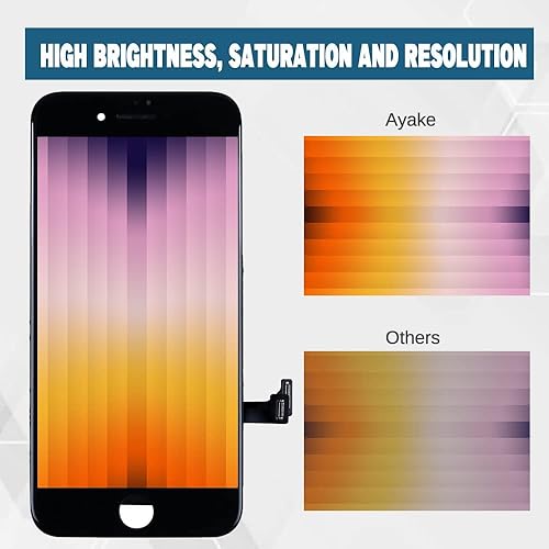 Miniatura 3 de Ayake Para iPhone 8SE 2020 Reemplazo de Pantalla Negro, Asamblea Completa Retina LCD Touch Digitalizador con Herramientas de Reparación para iPhone