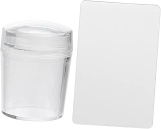 HONMEET Placas De Estampagem De Unhas Transparentes Carimbo De Geleia Kit De Estampagem De Unhas Kit De Estampagem De Unhas Almofada De Arte De Unhas Ferramenta De Unhas Kit De