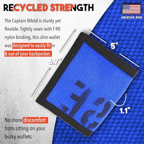 Captain Wallet –Orange Recycled Wallet for Man and Woman - Durable Bifold Wallet & Fire Hose Wallet - Card Holder Wallet (15 Cards) – Thin & Minimalist Wallet - Travel Essentials3