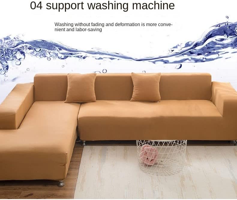 Miniatura 5 de Funda para sofá, funda universal para sofá para cuatro estaciones, protector de muebles de tela elástica con cobertura completa, diseño de color