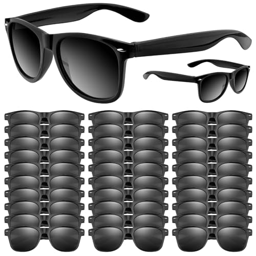 ASTARON Black Sunglasses Bulk, 6/12/24/48 Pack Sunglasses Party Favors for Summer Beach Pool Birthday Wedding Party Supplies