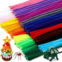 BUOKKON 200PCS Pipe Cleaners for Craft, 30cm Multi-Color Crafting Pipe Cleaner, Chenille Stems, Fuzzy Sticks Craft Supplies for Arts, School Projects & DIY Decorations or Classroom Decorations