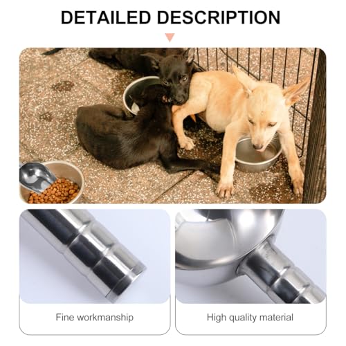 Image of POPETPOP 2-Pack Stainless Steel Dog Food Scoop 1-Cup Pet Food Scoop for Dry Kibble Nuts Flour Beans Candy Thin-Edge Shovel for Easy Serving 9.05 X 3.34 X 3.54 in