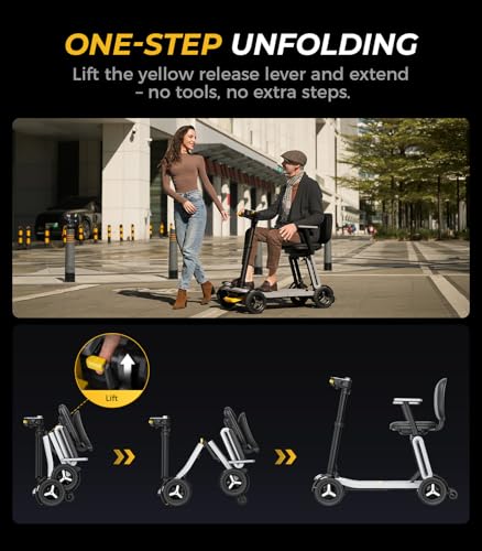Image of PAISEEC L5 Mobility Scooter 32 lbs Ultra Lightweight, One-Step Folding Mobility Scooters for Seniors, Electric Scooter with PAI Safety System, Airline Approved Mobility Scooter (Grey, 15 Miles)