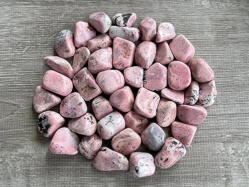 Image of GAF TREASURES 1 /2 LB Rhodonite Tumbled Stones, Polished Rhodonite Gemstone, Rhodonite Healing Crystals (Rhodonite)