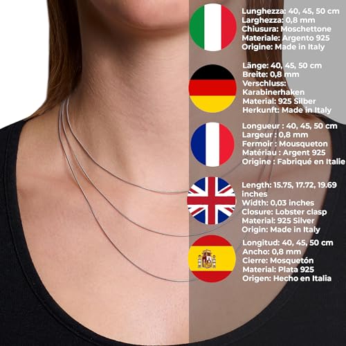 Chaîne fine en Argent 925 collier serpent unisexe pour pendentif - 2