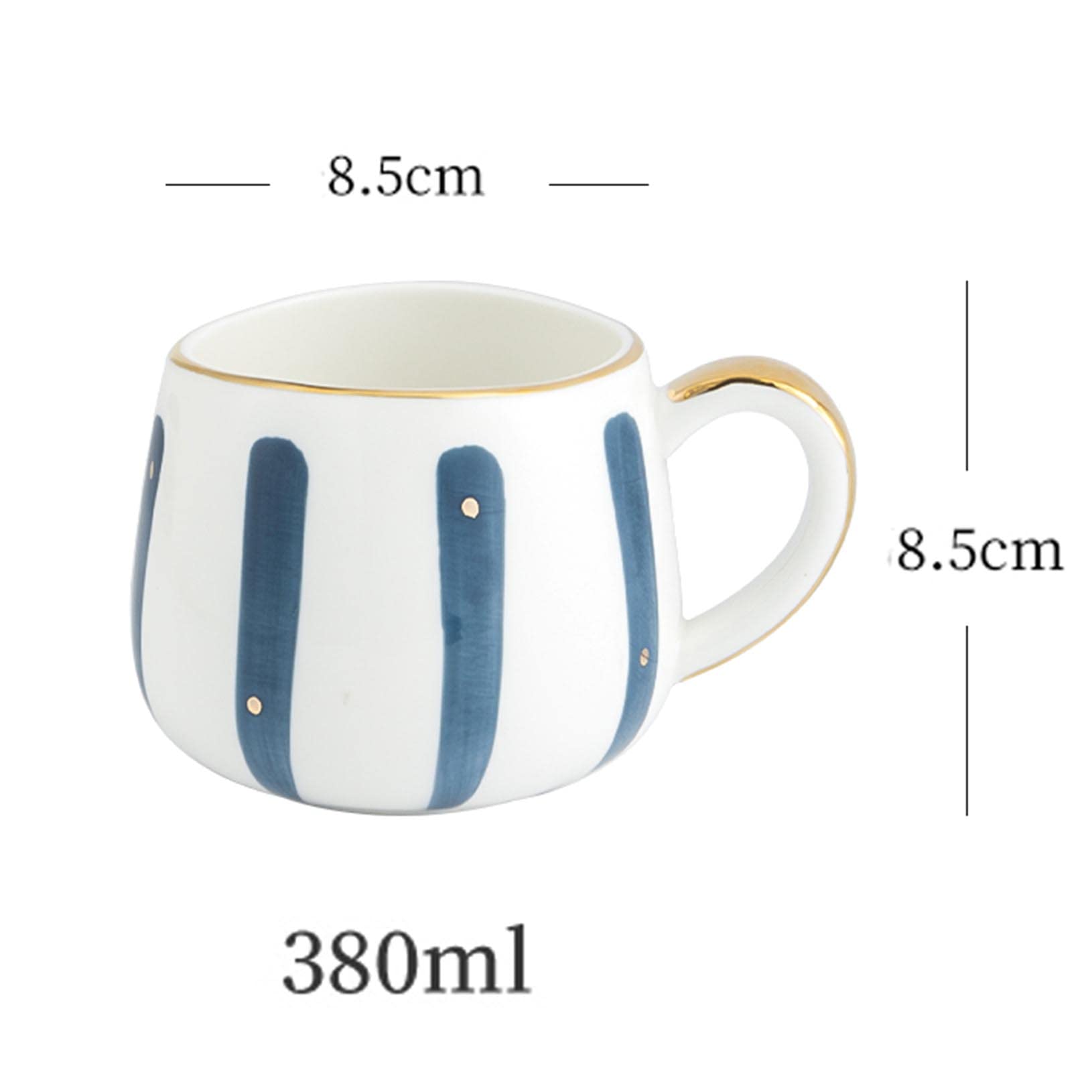 ZALTAS 380 ml piękne, ręcznie malowane ceramiczne filiżanki do kawy, porcelanowe filiżanki do herbaty z wygodnym uchwytem, idealny prezent na Boże Narodzenie/urodziny dla przyjaciół/rodziny, różowe