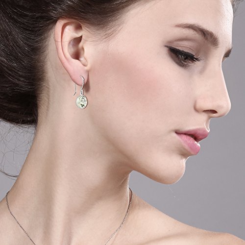 Gem Stone King Green Prasiolite 925 Sterling Silver Dangle Earrings (5.00 Cttw, 9Mm Round) #TOP3