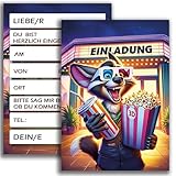 E&G Klasse 10x Kino Einladungskarten Kinokarten Kinobesuch Karte Mädchen und Jungen Filmabend Geburtstag Einladungskarte Feier Junge Kinder und Erwachsene Kino Abend Kindergeburtstag Waschbär