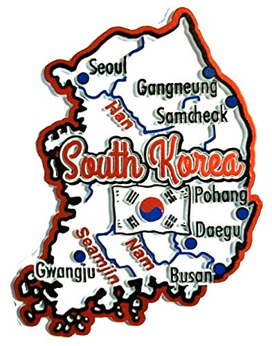 Imán de refrigerador mapa de Corea del Sur