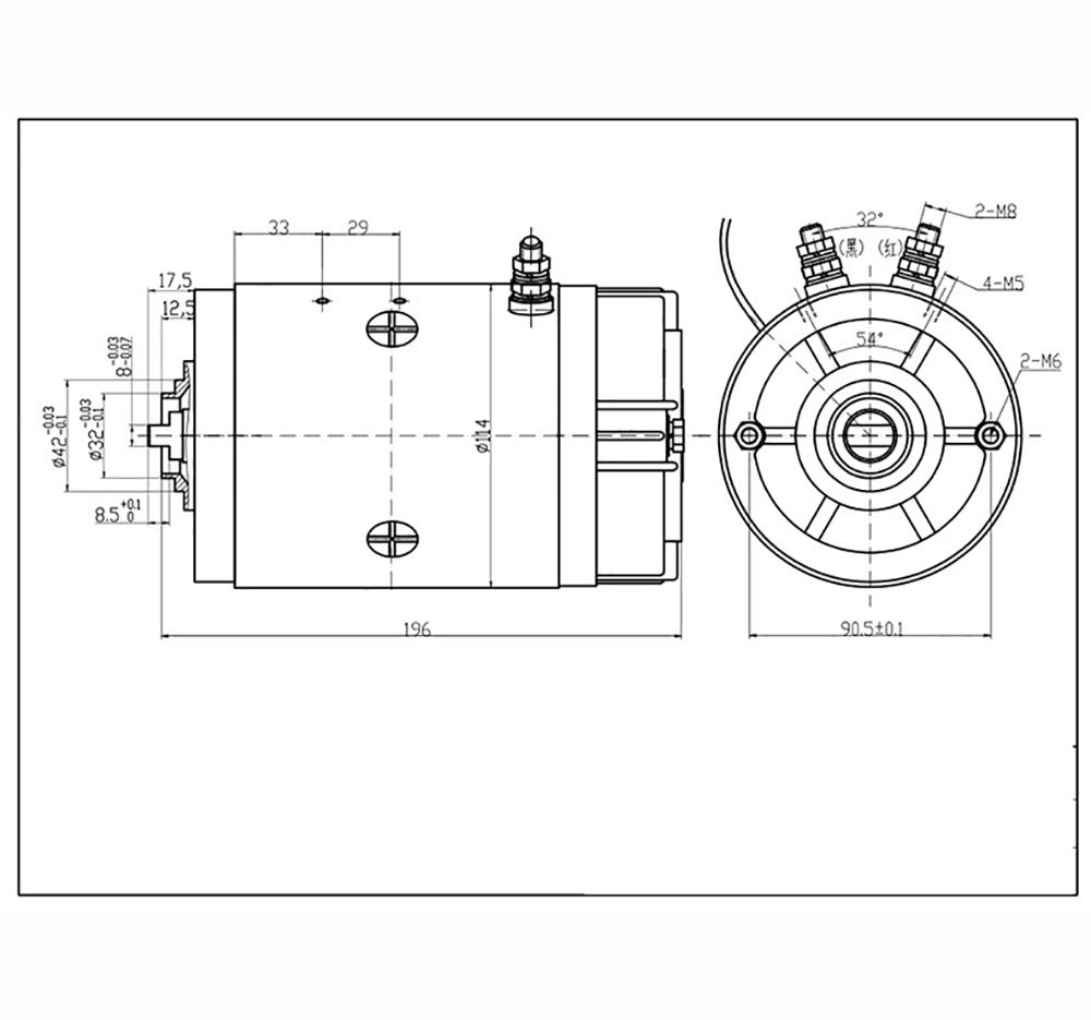 Motore Elettrico Della Pompa Dell'olio Idraulico Del Camion di Immondizia Del Camion di Pallet Motore di Cc(24V 2200W)