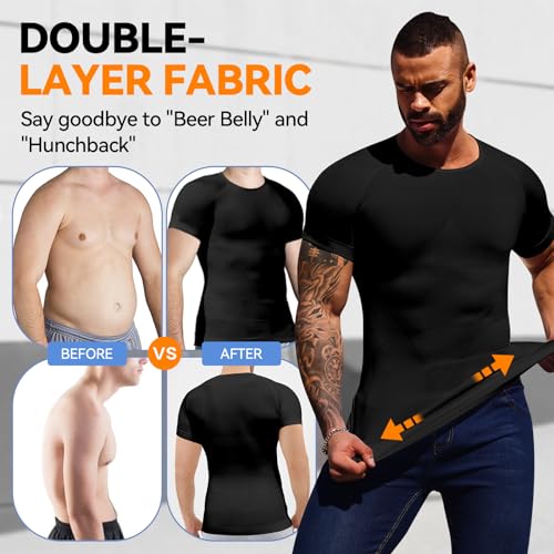 Mens Shapewear Mens Compression Shirt Slimming Body Shaper Tummy Control Undershirt Gynecomastia Abs Abdomen Tops2