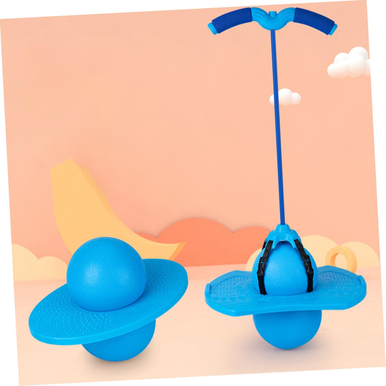 Palla Saltare con Maniglia per Ragazzo Ragazza Blu, Set 1 Pezzo