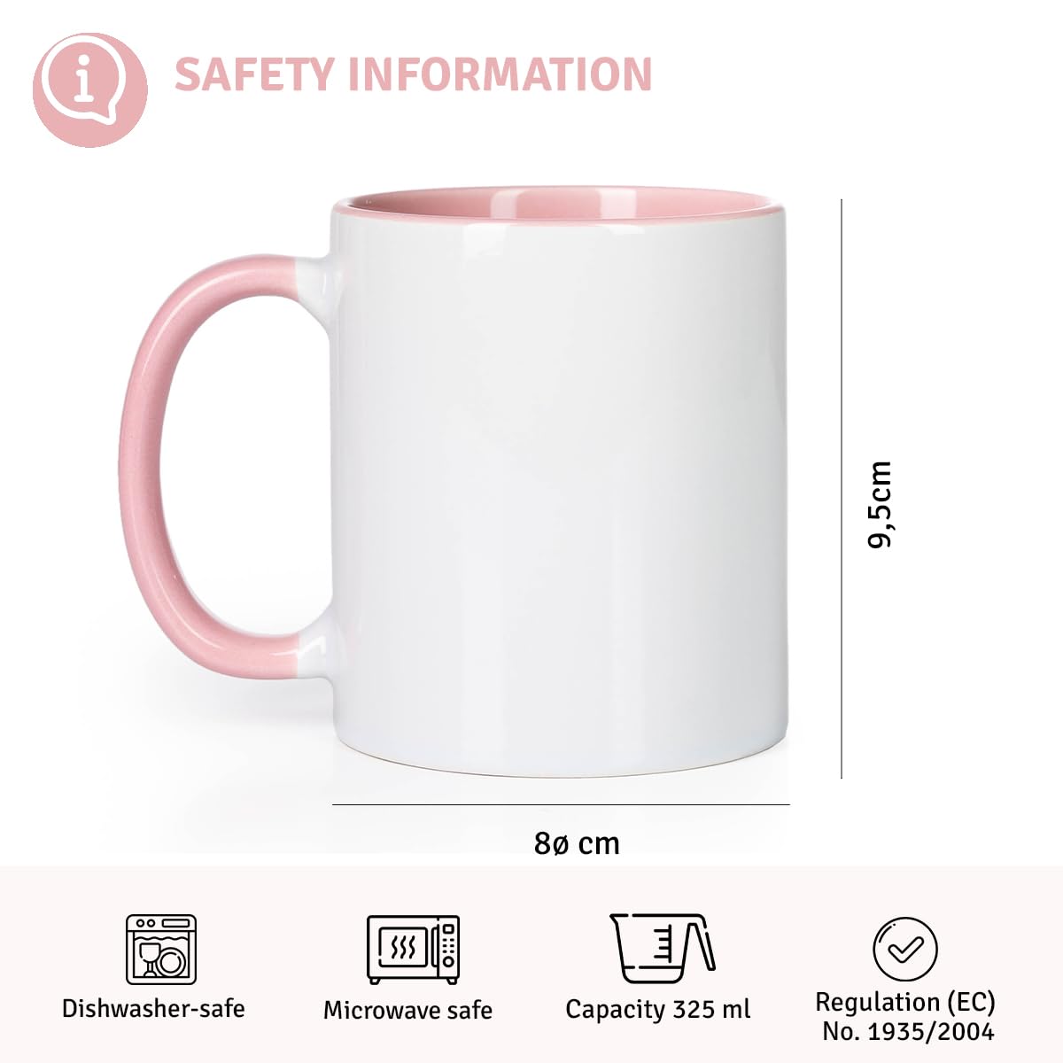 Wanapix | Taza Personalizada con Foto y Texto | Capacidad de 325ml | Taza de Cerámica con Diseño Único | Regalo para Amigos y Familiares | Apta para Microondas | Interior y Asa Color Rosa - 2