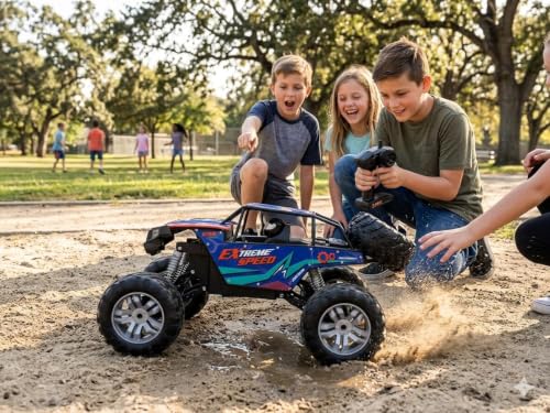 Image of Jack Royal Jumbo Rock Crawler Rc Monster Buggy |1:8 Scale RC Buggy Remote Control Car | Off Road Monster Truck with Realistic Sound | 4WD Rock Crawler 2.4G 100+ Metre Range | Sturdy Metal Body (Red)