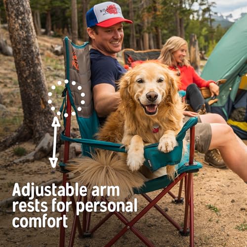 Image of Kelty Loveseat Oversized 2-Person Heavy Duty Folding Camp Chair, Double Seat for Soccer Games, Tailgating, Beach Days (Regular Height /Dark Shadow) | Comfortable Seat for 2 Adults, Insulated Cup Holders, Perfect for Soccer Games, Backyards, Concerts, Roll Tote Storage