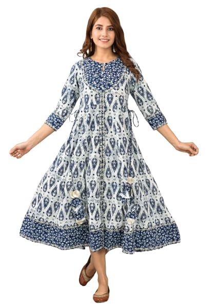 Image of Rayon Printed A-Line Anarkali Kurta for Womens
