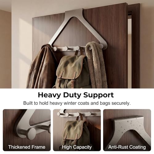 Over-The-Door Hanger Organizer, 2026 New Modern Over Door Hook, Heavy Duty Door Hanger for Home Office, Multi-Purpose Door Organizer for Family (Gray, 2pcs) thumbnail 3