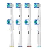 Replacement Toothbrush Heads Compatible with Oral-B Pro 1000/1500/2000/3000/5000/6000/7000 8 Pack, Medium Soft Bristles for Deep Cleaning,Genius, Smart, Viatality, Triumph & More(Not for iO/Sonic)