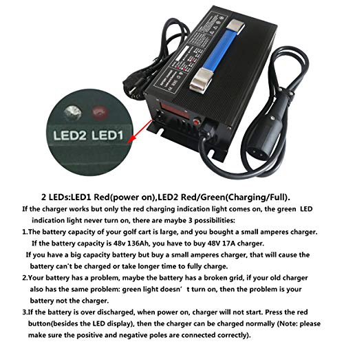 New 48 Volt 15 Amp for Club Car Golf Cart Battery Charger w/ 3 Pin Round Plug