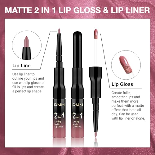 Image of evpct 1Pcs Mauve Pink Matte Lip Liner and Liquid Lipstick Stain Makeup Set for Women, Light Mauve Long Lasting Smudge Proof Lipstick labiales matte mate larga duracion listip 24 hours originales, 35#